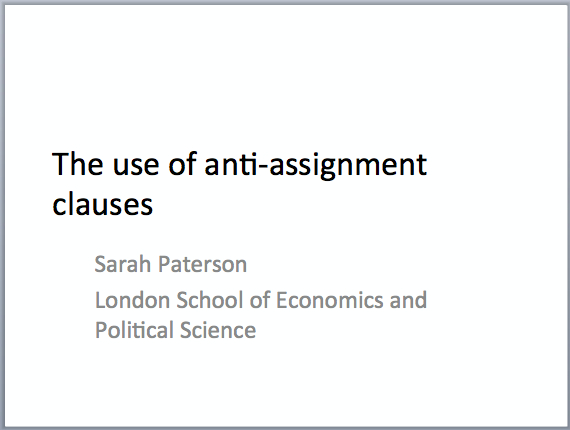 definition ban on assignment